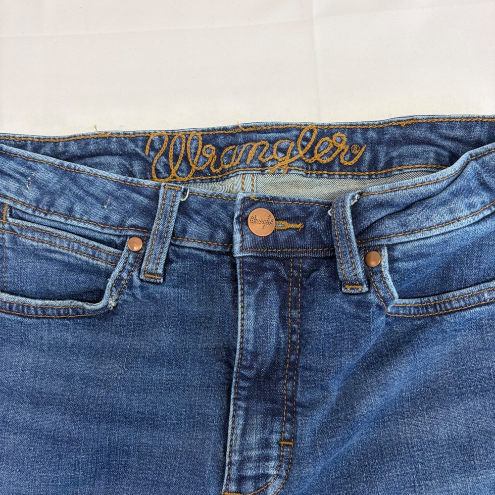 Wrangler Retro Trumpet Flare Jeans 29x32 High Rise Bell Bottom Blue Denim Pants - Picture 3 of 13